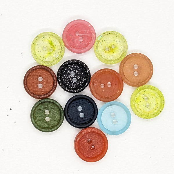 Mystery Hand-Made Resin 2 Hole Button - 21.5mm Diameter