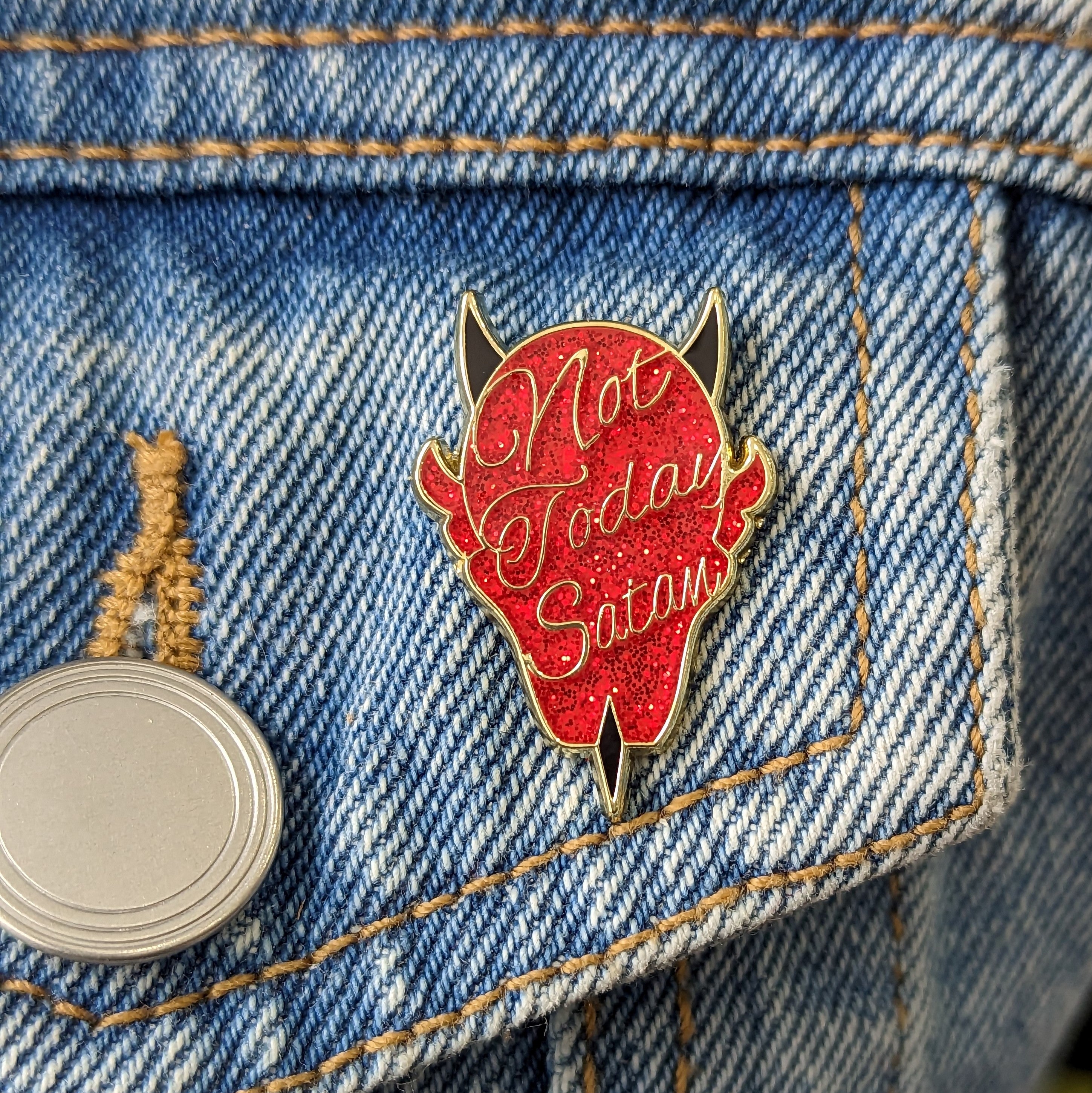 Enamel Pin - Not Today Satan