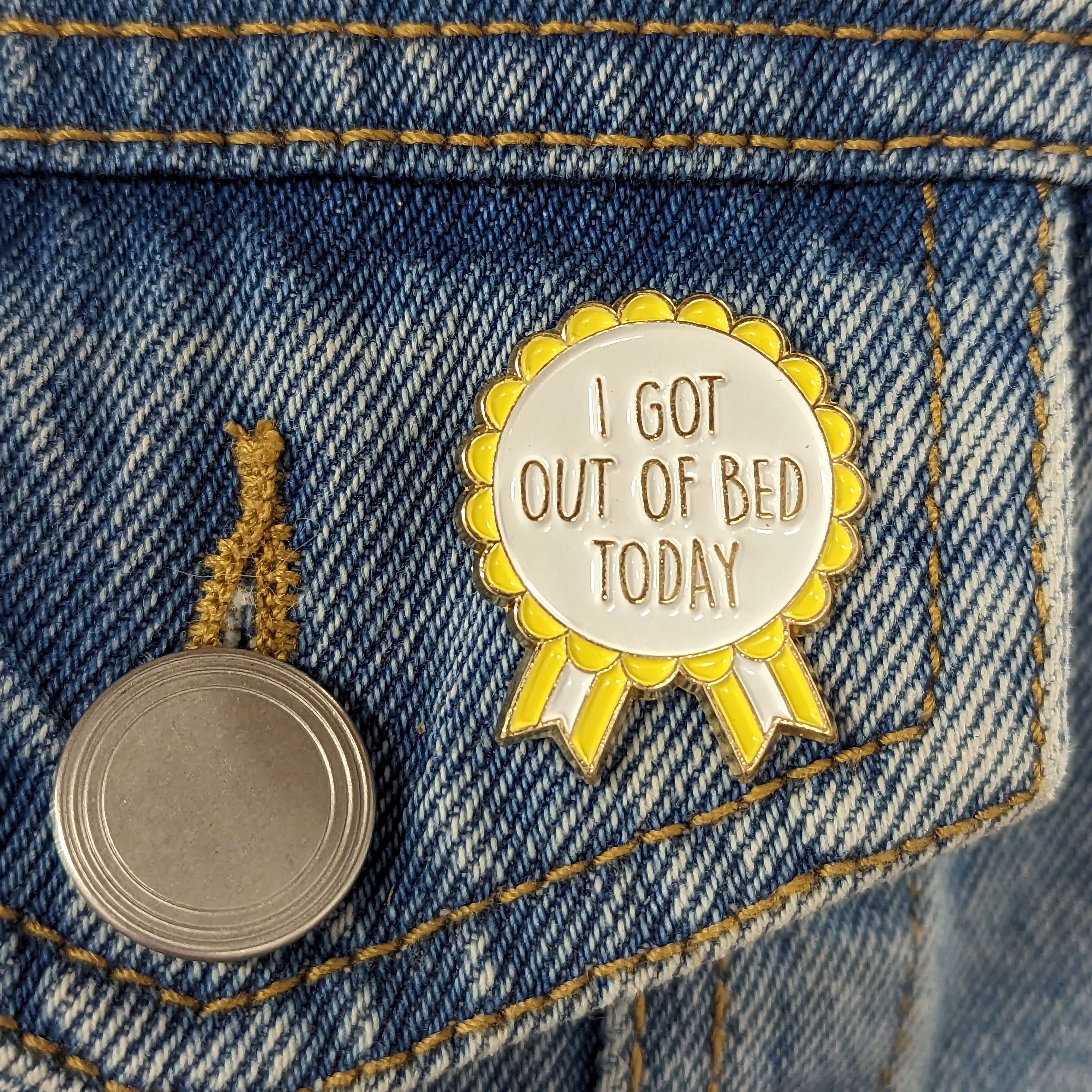 Enamel Pin - Got Out Of Bed Award
