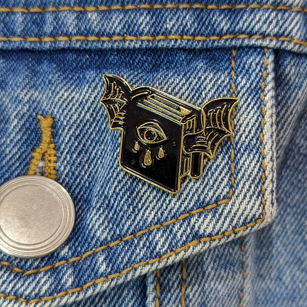 Enamel Pin - Wizard Book with Bat Wings