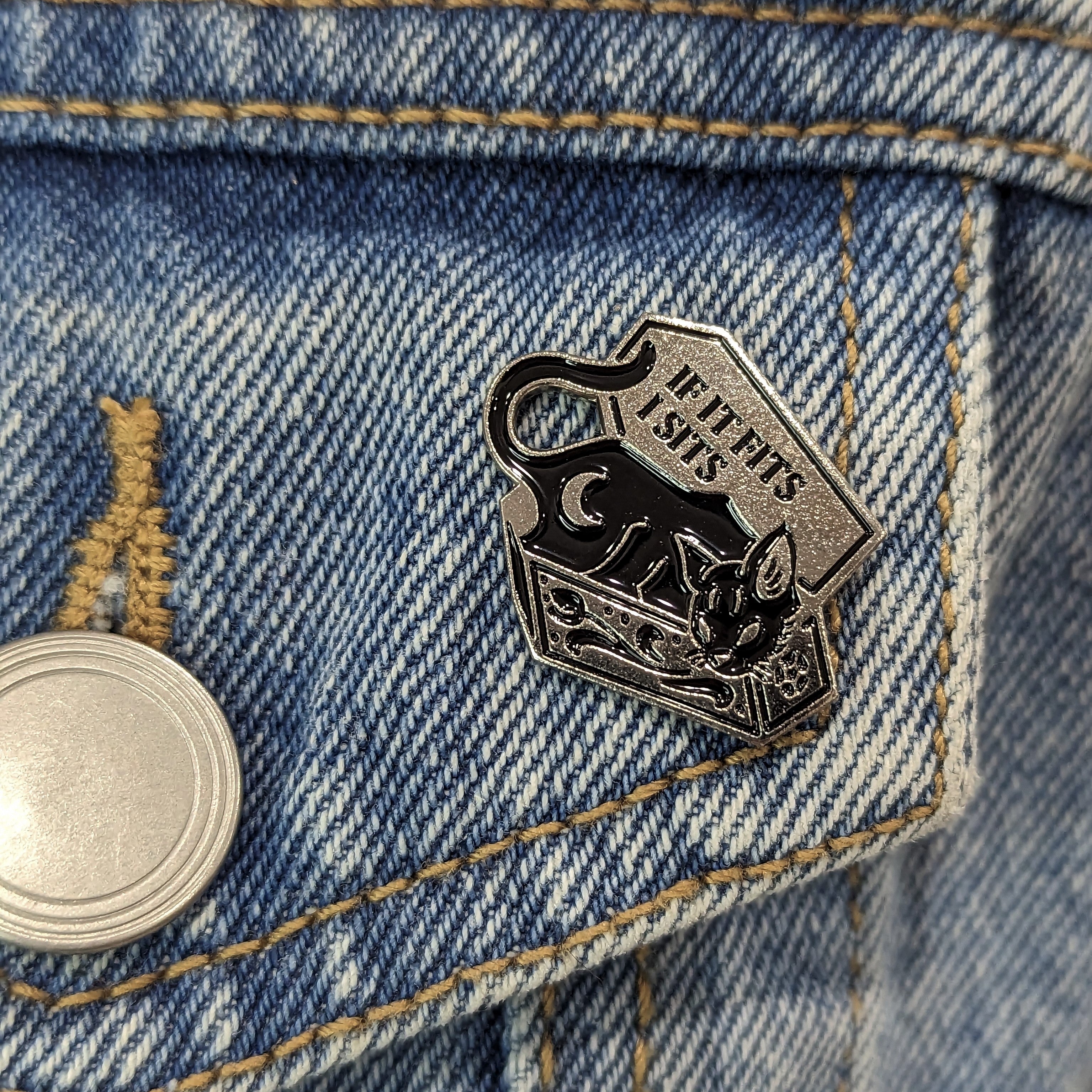 Enamel Pin - If It Fits I Sits (Coffin)