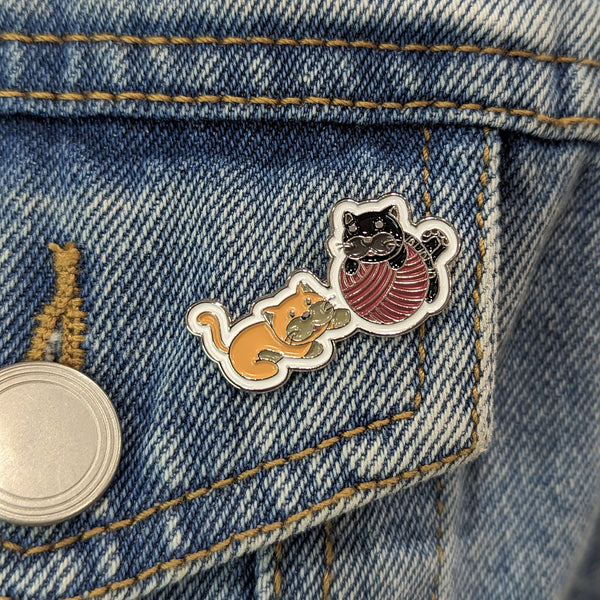 Enamel Pin - Kittens Playing With Yarn