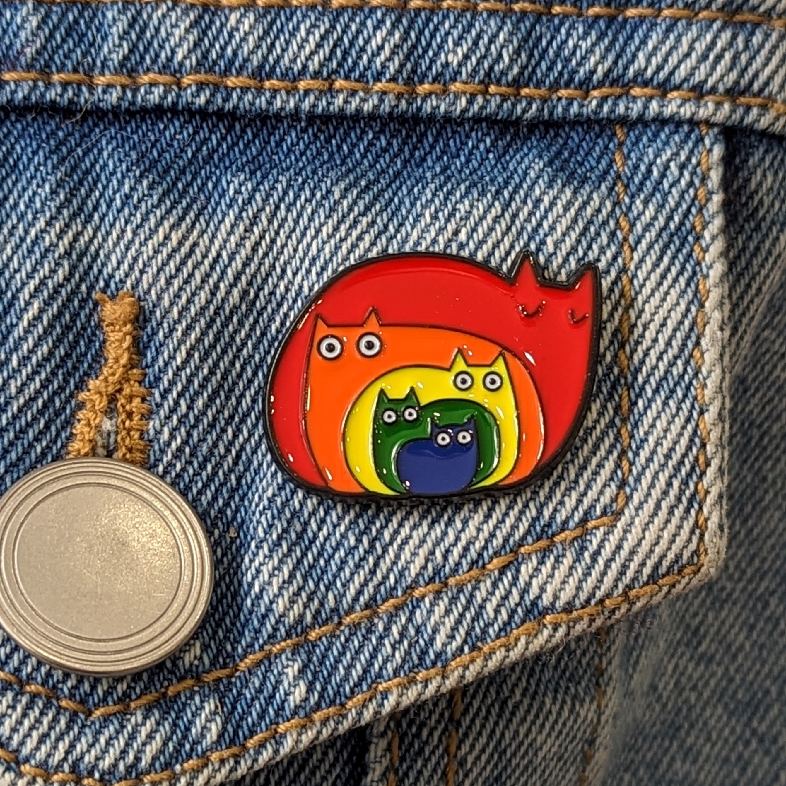 Enamel Pin - Rainbow Cats
