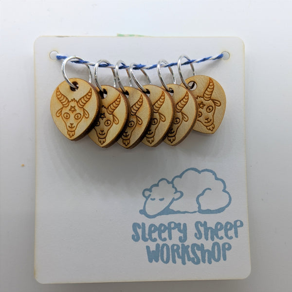 Evil Goat Stitch Markers by Sleepy Sheep Workshop