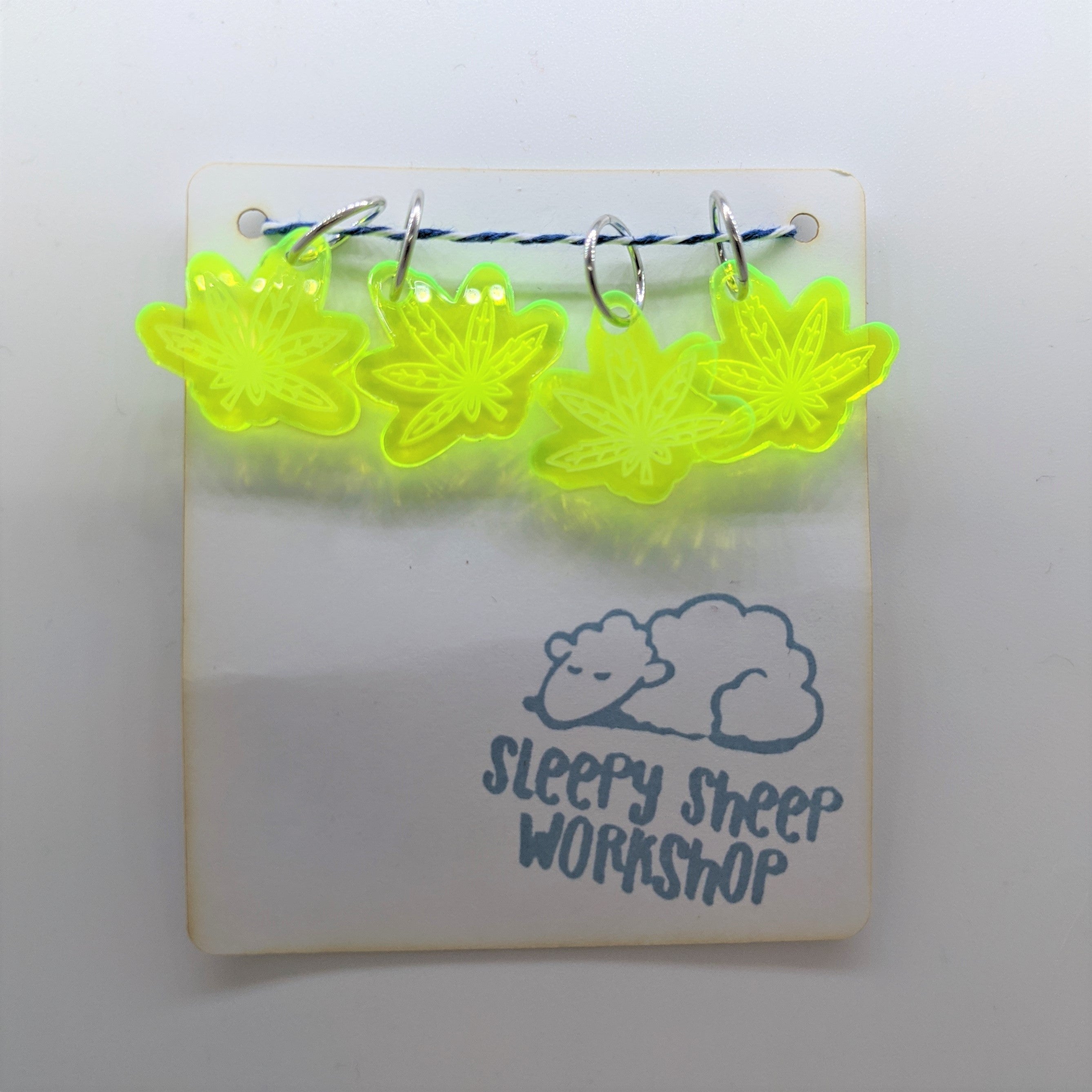 Pot Leaf Stitch Markers by Sleepy Sheep Workshop