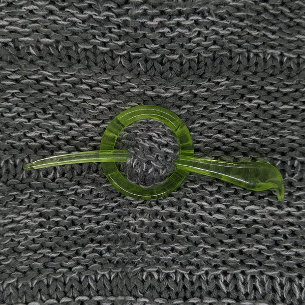 Hand-Made Resin Shawl Pin - Clear Green
