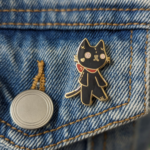 Enamel Pin - Plush Black Cat Doll