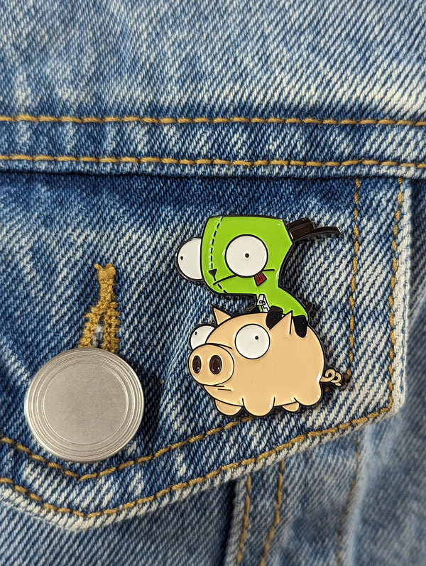 Enamel Pin - Alien Riding Pig