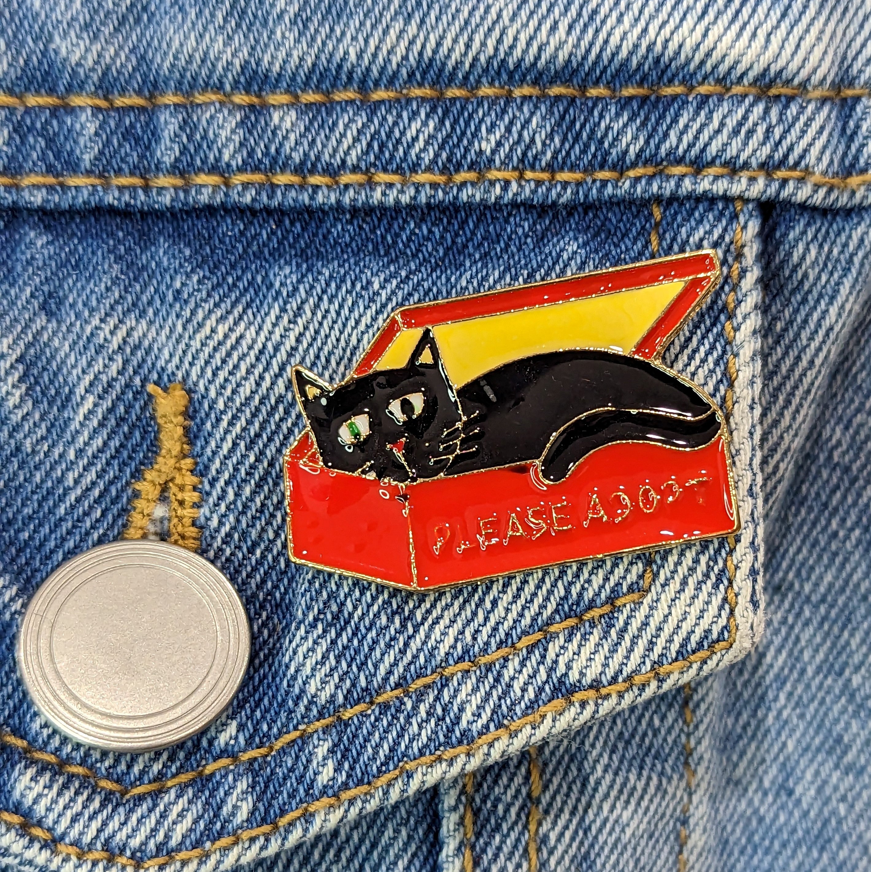 Enamel Pin - Please Adopt Black Cats